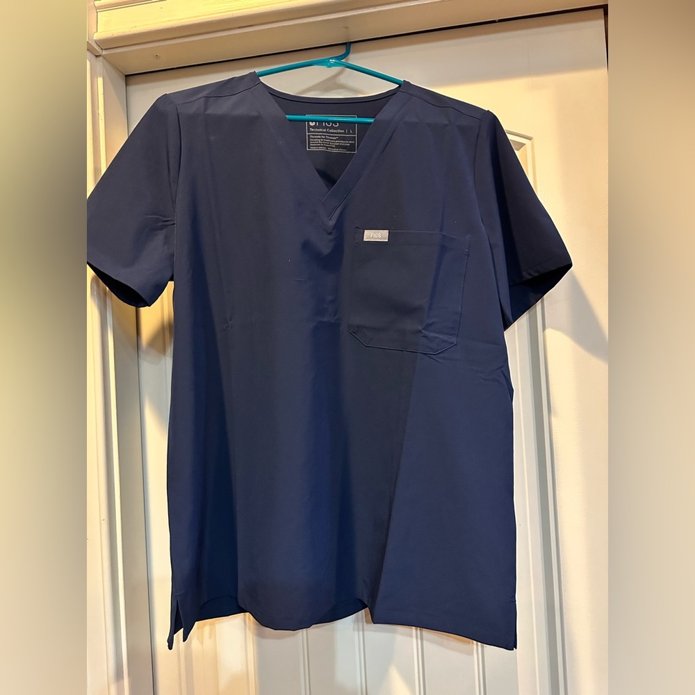 Navy fig scrub top